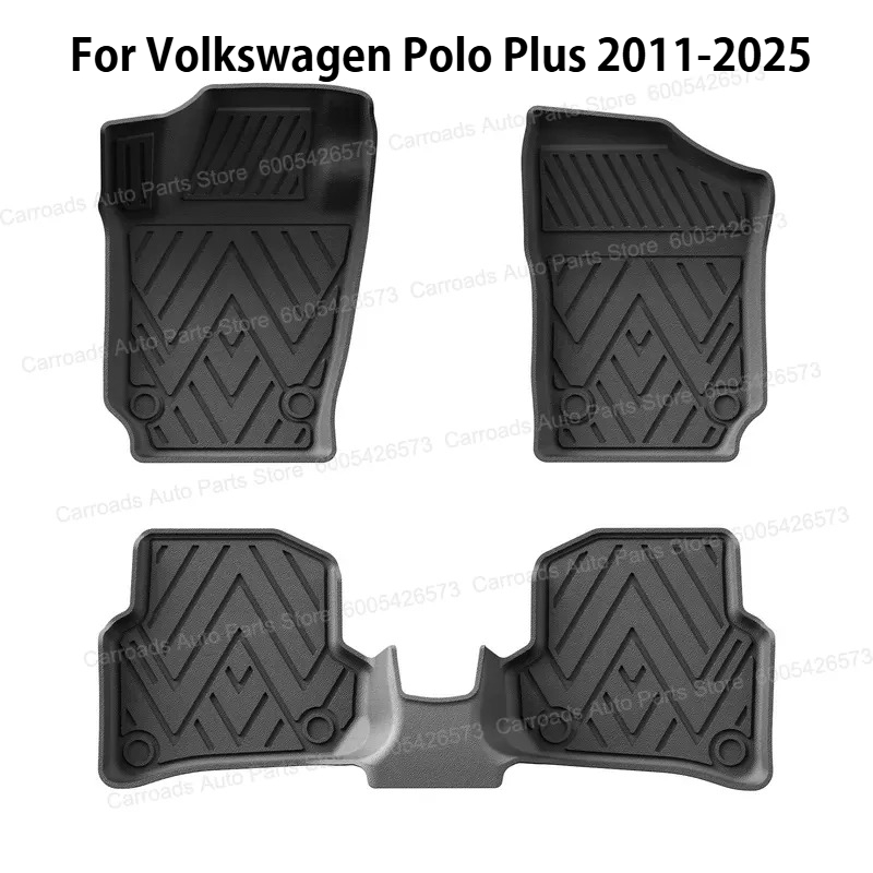 Car Floor Mat Rubber - (LHD)For Volkswagen Polo Plus 2011-2025 Floor